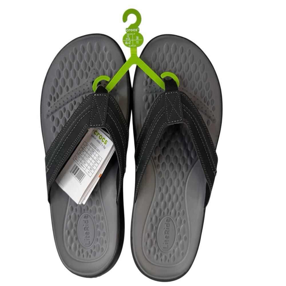 Crocs Yukon Vista II LiteRide Flip Flops Comfortable Beach Sandals Mens Size 13